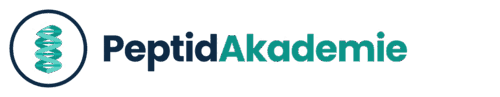 PeptidAkademie Logo – DNA-Doppelhelix mit Wortmarke